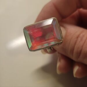 Holographic Pink Gemstone Ring